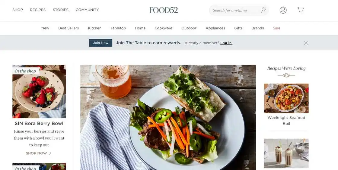 Food52 homepage Food52 homepage