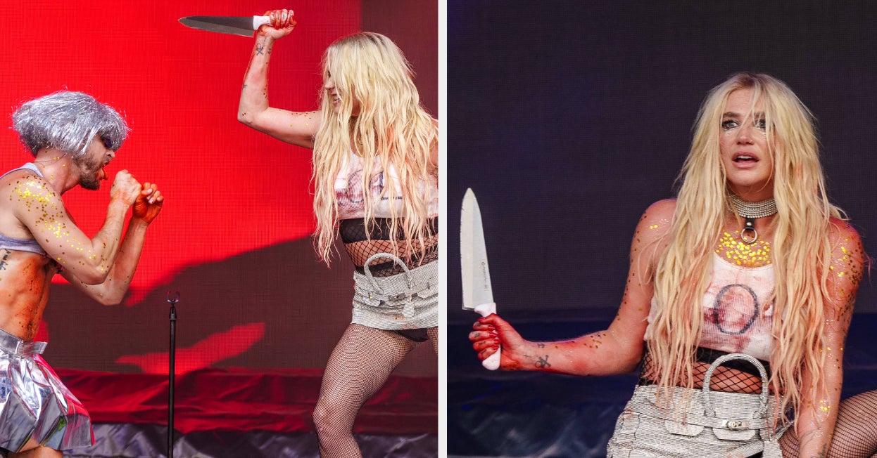 People Are Horrified After Kesha Revealed That She Was Unknowingly Given A Real Butcher’s Knife For Her Lollapalooza Set After The Prop Knife Went Missing