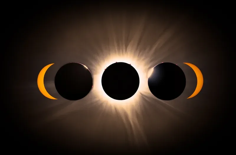 A solar eclipse happens when the Moon passes in front of the Sun. Credit: Greg Meyer