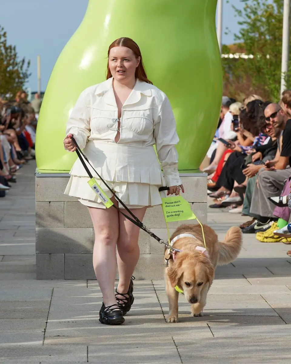 Lucy Edwards at Sinead O'Dwyer's fashion show. Photo by James Cochrane