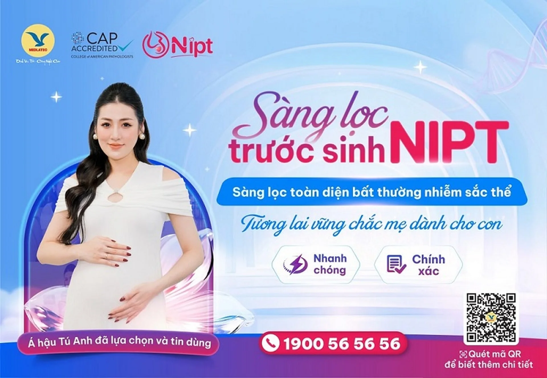 Á hậu Tú Anh xét nghiệm sàng lọc trước sinh NIPT tại MEDLATEC - 11