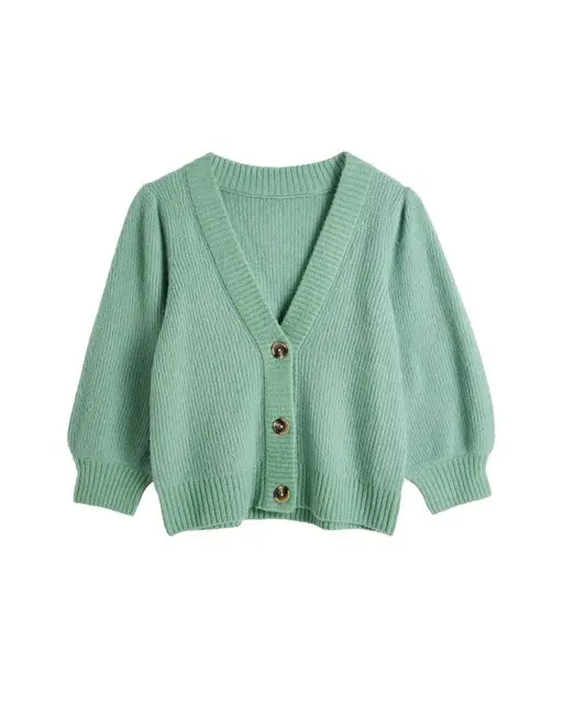 Sage Puff Sleeve Cardi, £55, Oliver Bonas