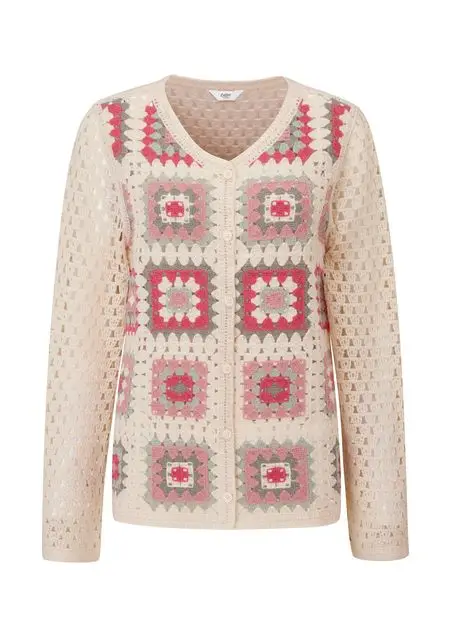 CROCHET CARDIGAN Natural £45, Cotton Traders