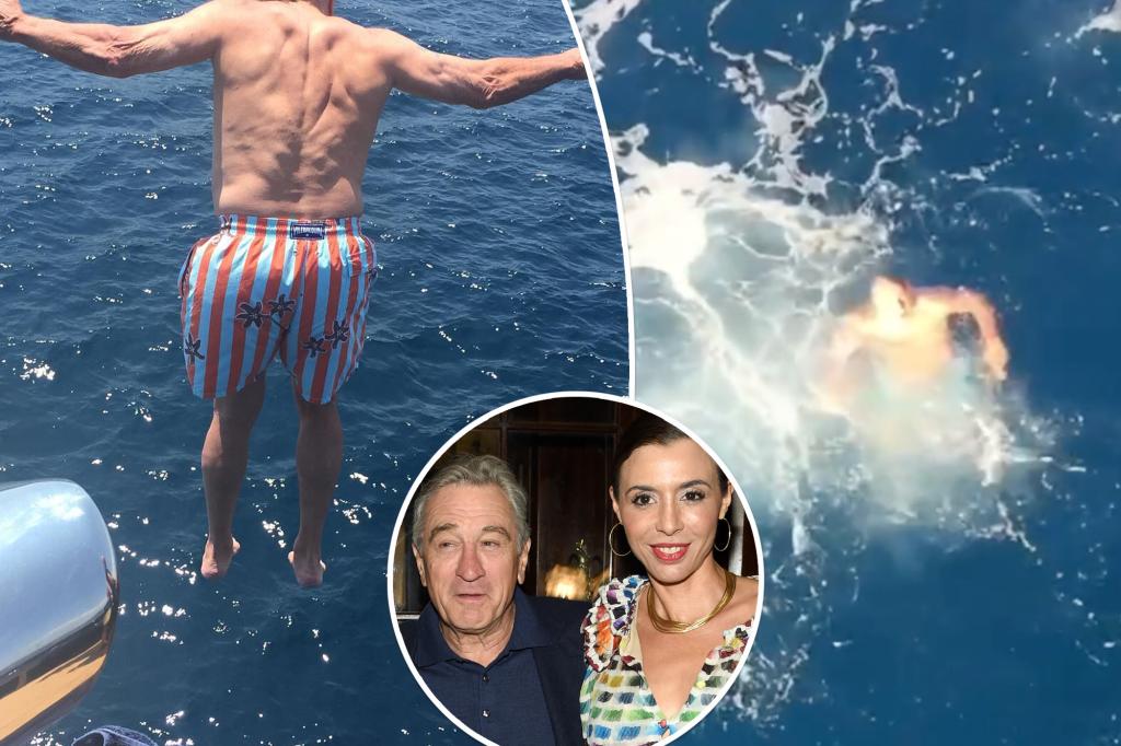 ‘Crazy’ Robert DeNiro leaps off a yacht on his 81st birthday in…