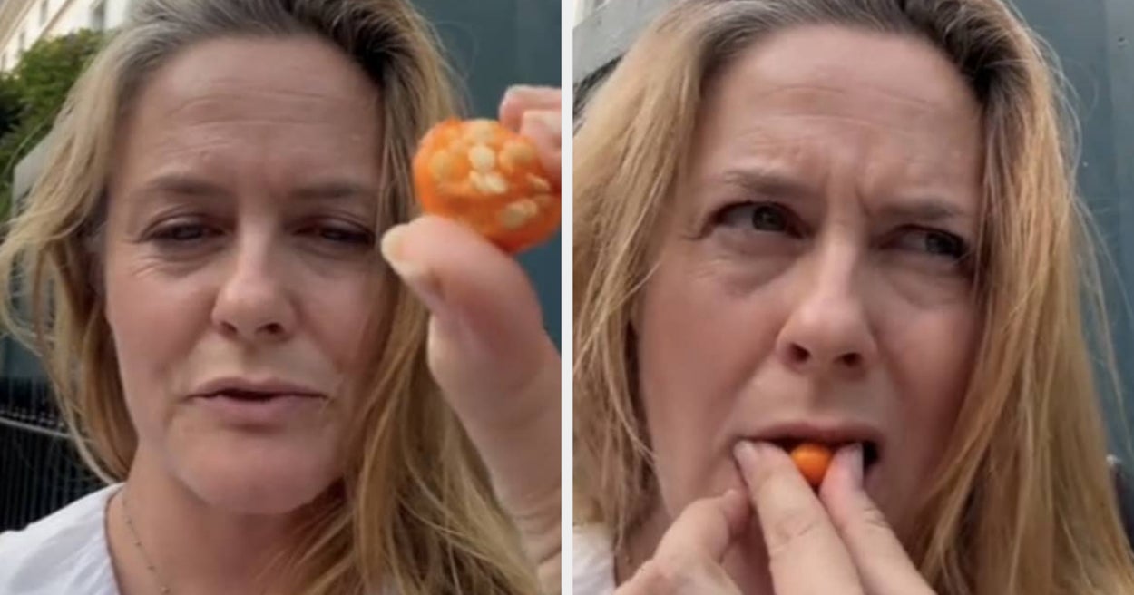 People Are Concerned After Alicia Silverstone Posted A TikTok Of Herself Eating Seemingly Poisonous Fruit That She Found On The Street