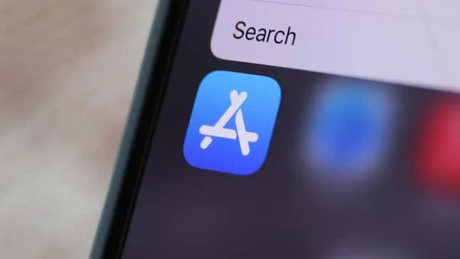 A photo of the app store logo on iPhone. 