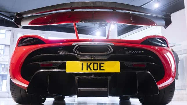 A photo of the exhaust on a supercar. 