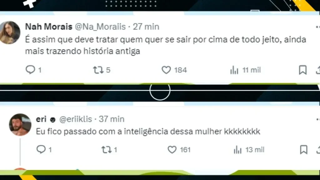Internautas comentam resposta de Bruna Louise a Kéfera – Foto: Twitter