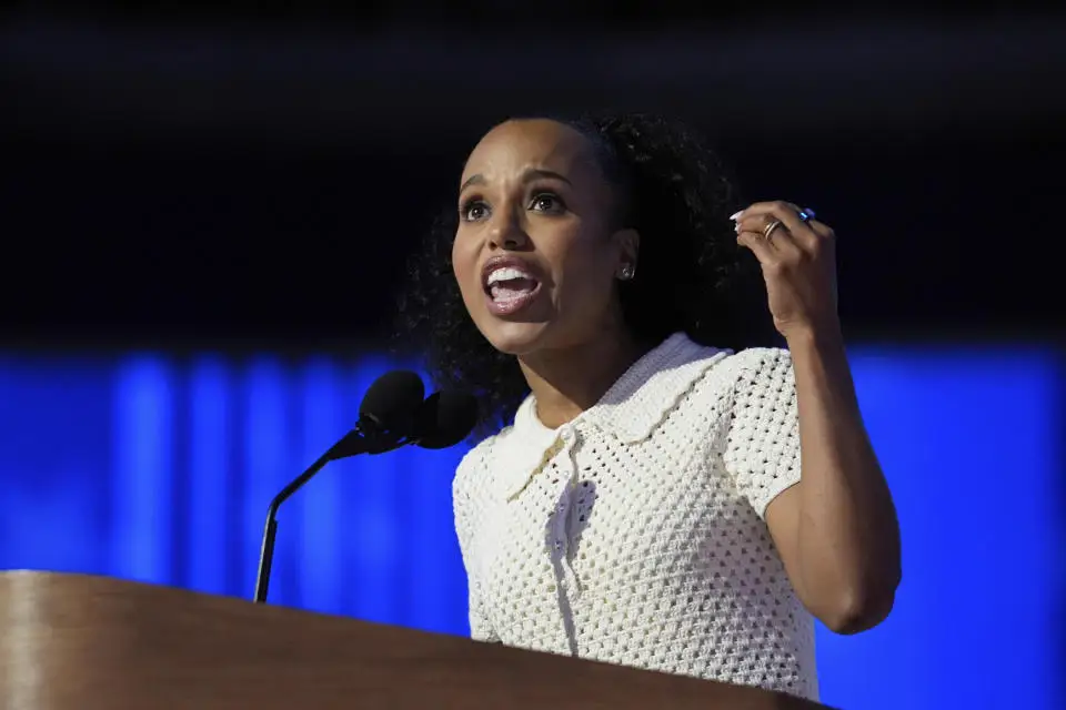 Kerry Washington speaks during the Democratic National Convention. 