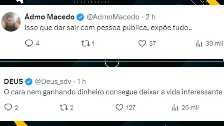 Internautas comentam sobre falas de Tamires Assis sobre Davi Brito – Foto: Twitter
