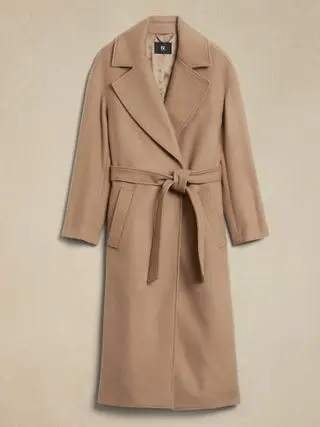 Oversize Wool-Cashmere Wrap Coat