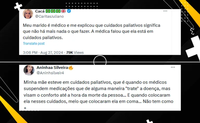 Médica diz que Isabel Veloso se tornou uma paciente em cuidados paliativos