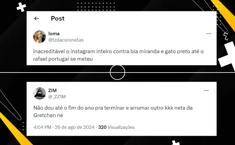 “Opinião dos outros”; Após polêmicas, Gato Preto manda a real sobre Bia Miranda