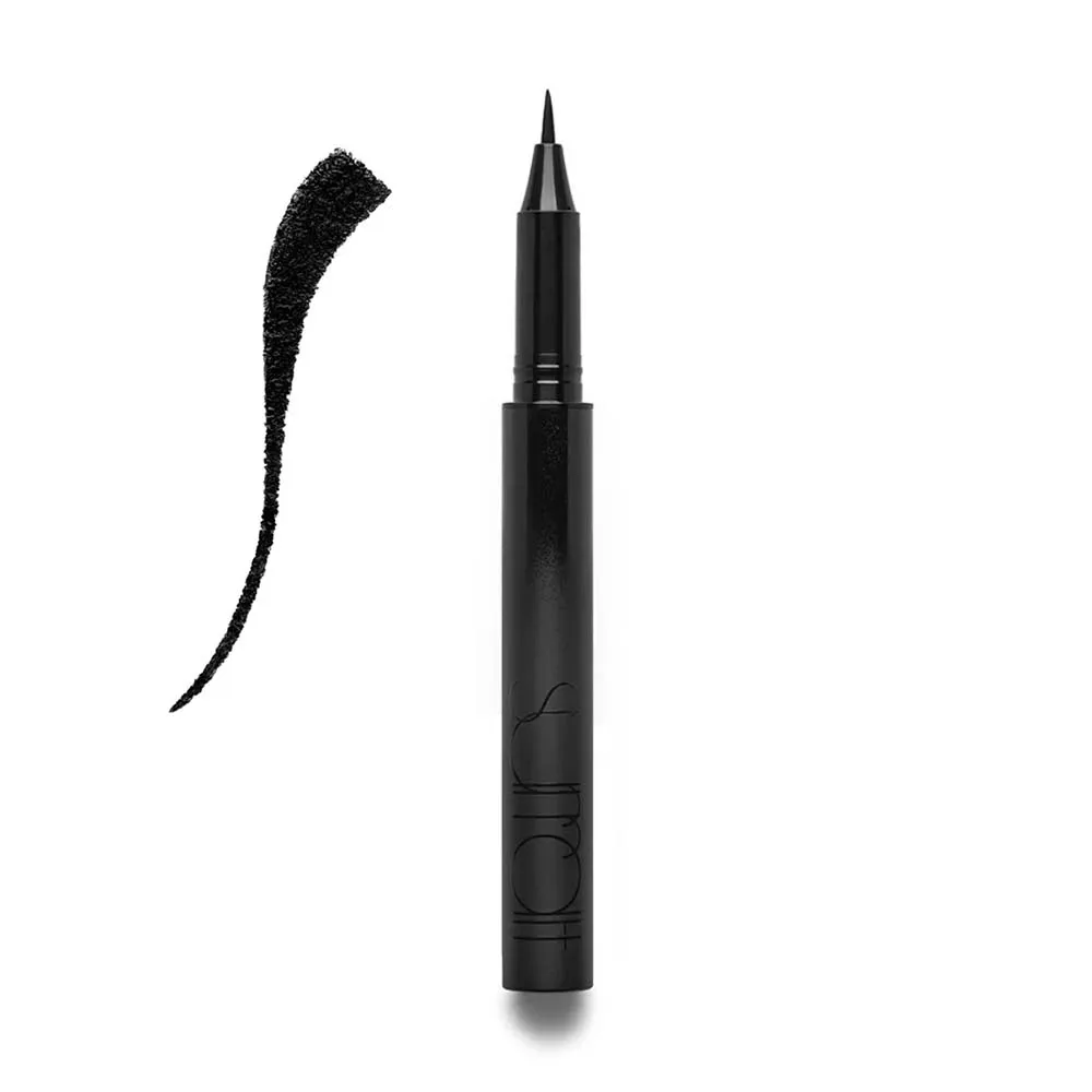 black felt-tip liquid eyeliner with swatch