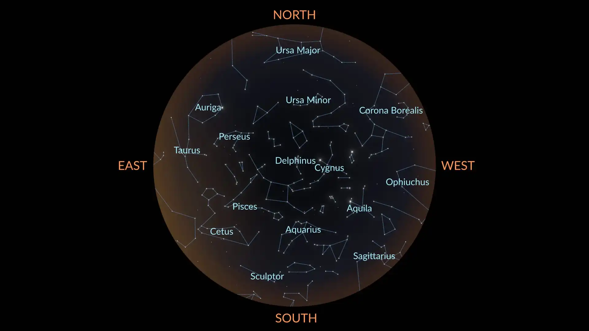 Constellations in September (Northern Hemisphere)