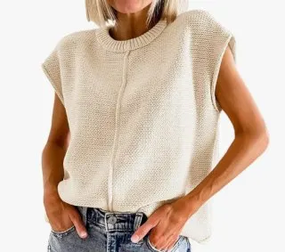 Cap Sleeve Knit Top