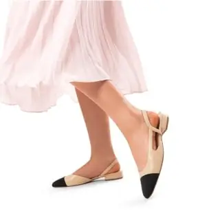 Square Toe Slingback Flats