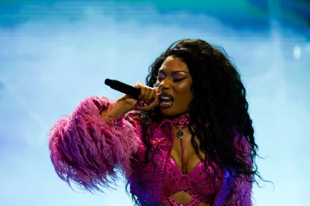 Megan Thee Stallion performs on the T-Mobile stage during Lollapalooza at Grant Park on Aug. 1, 2024. (Eileen T. Meslar/Chicago Tribune)