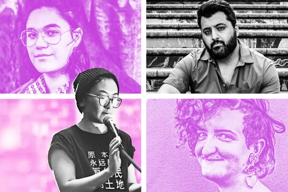 Four of the six writers contracted to run the Teen Writing Bootcamps: (clockwise from top left) Ariel Ries, Omar Sakr, Alison Evans and Jinghua Qian.