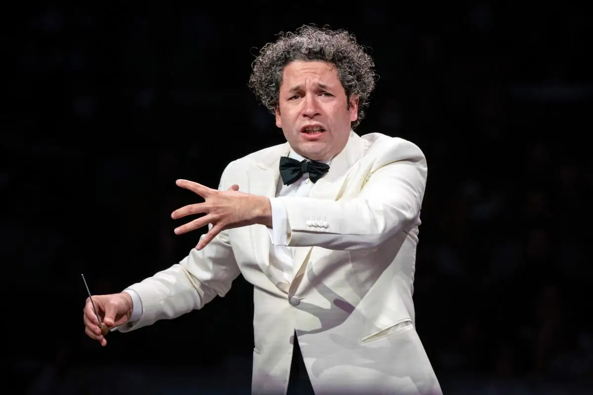 Gustavo Dudamel conducting the L.A. Phil at the Hollywood Bowl.