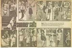 collage of black and white photos of young children in cute summer clothing