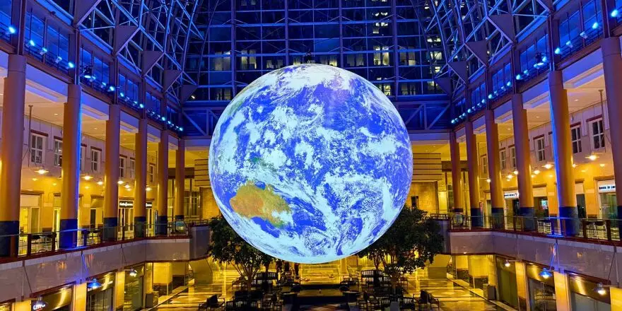 Gaia, a scuplture by artist Luke Jerram, will be on display at Stage 1 at Blume Studios as part of the 2024 Charlotte International Arts Festival.