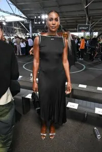 Issa Rae at Off-White RTW Spring 2025 as part of New York Ready to Wear Fashion Week held at the Brooklyn Bridge Park on September 8, 2024 in New York, New York.  (Photo by Gilbert Flores/WWD via Getty Images)