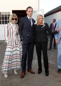 Anna Wintour, Tom Hiddleston and Dr. Jill Biden at Ralph Lauren RTW Spring 2025 as part of New York Ready to Wear Fashion Week on September 5, 2024 in East Hampton, New York.  (Photo by Lexie Moreland/WWD via Getty Images)