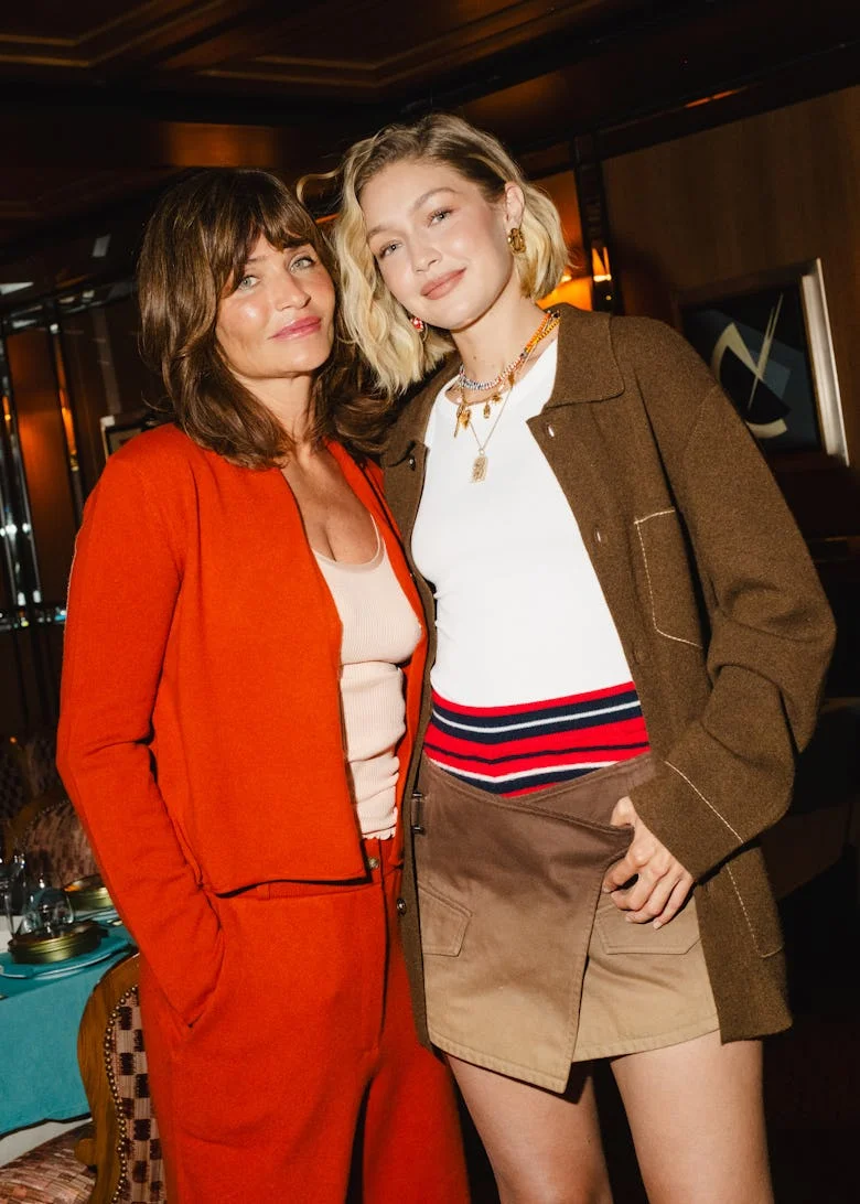 Helena Christensen and Gigi Hadid at the Gigi Hadid & Caviar Kaspia Dinner held at Caviar Kaspia dur...