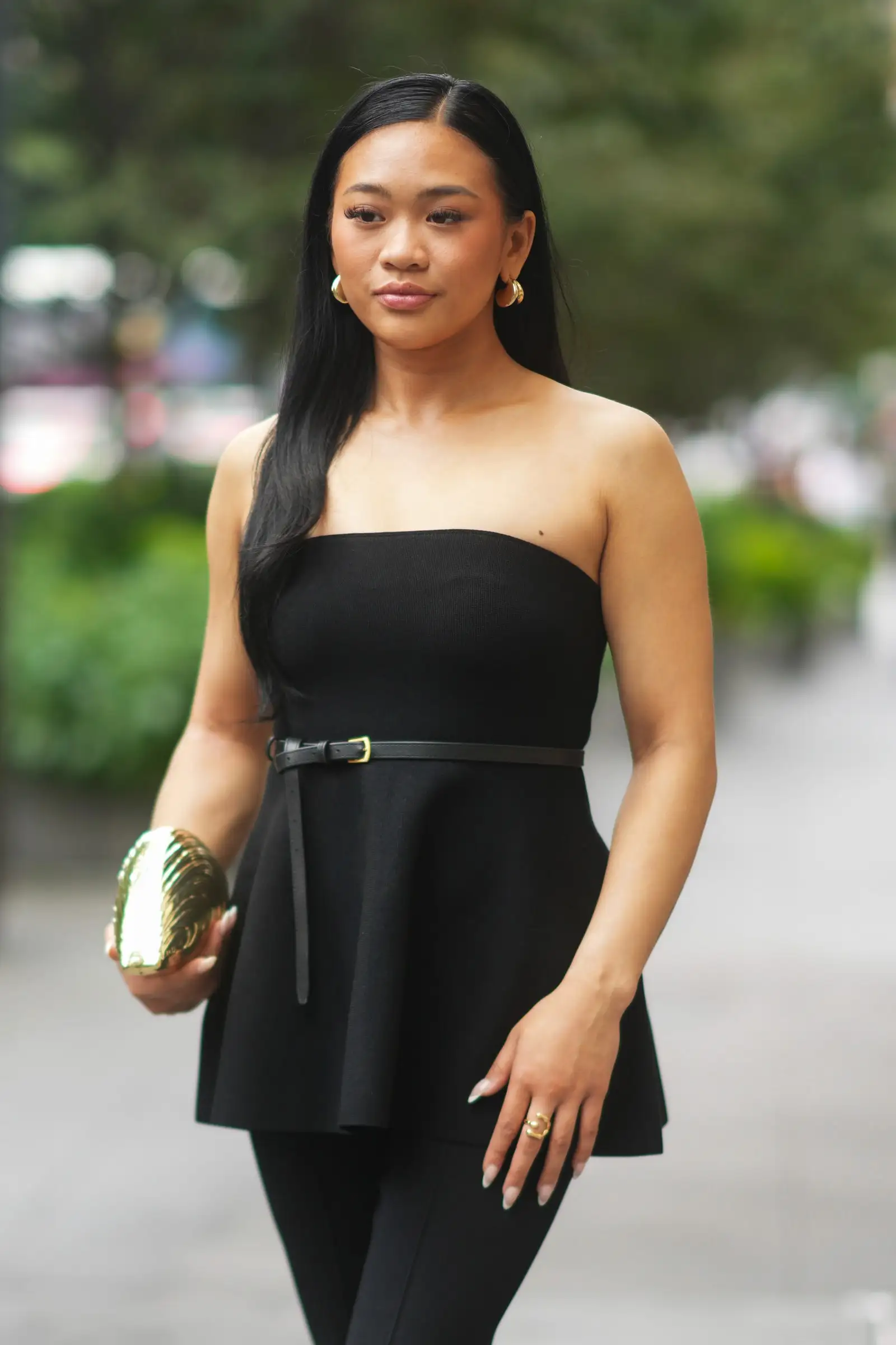 Suni Lee is seen at New York Fashion Week on September 07 2024 in New York City.