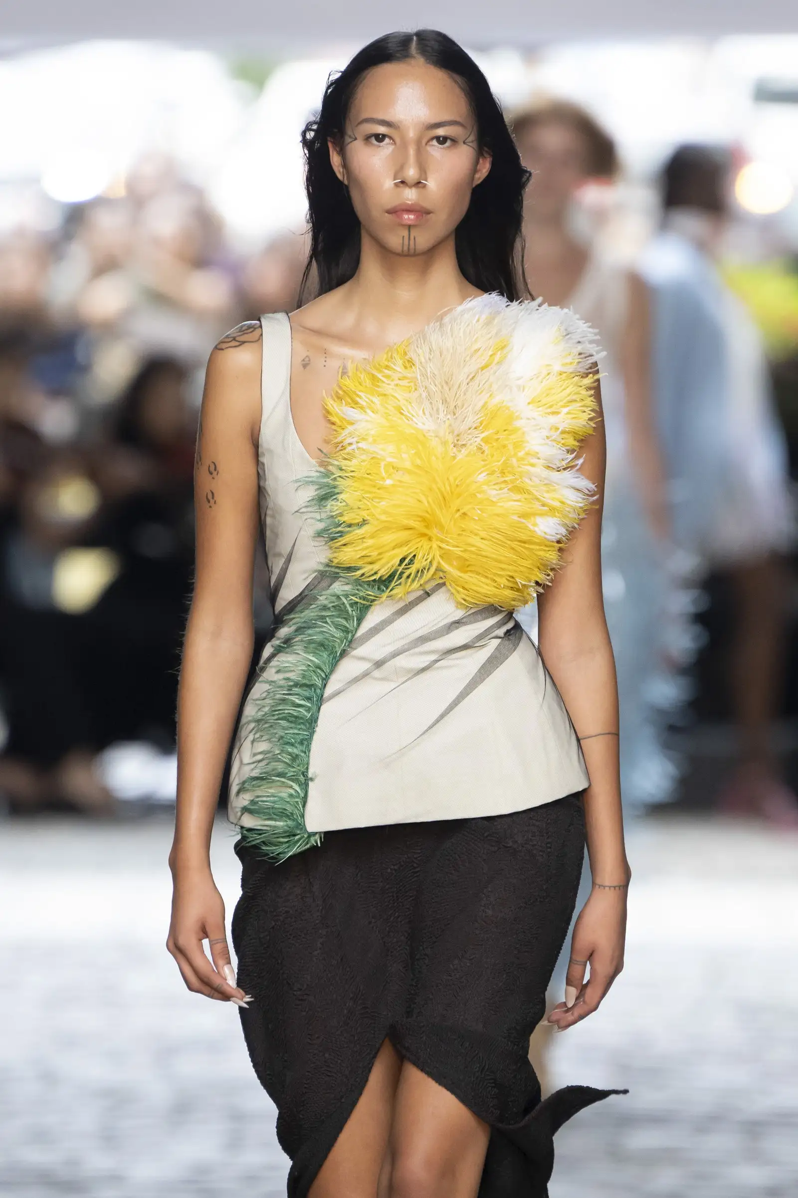 A model walks the runway during the Prabal Gurung Ready to Wear SpringSummer 2025 fashion show as part of the New York...