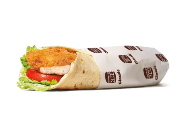 Burger King wrap on a white background