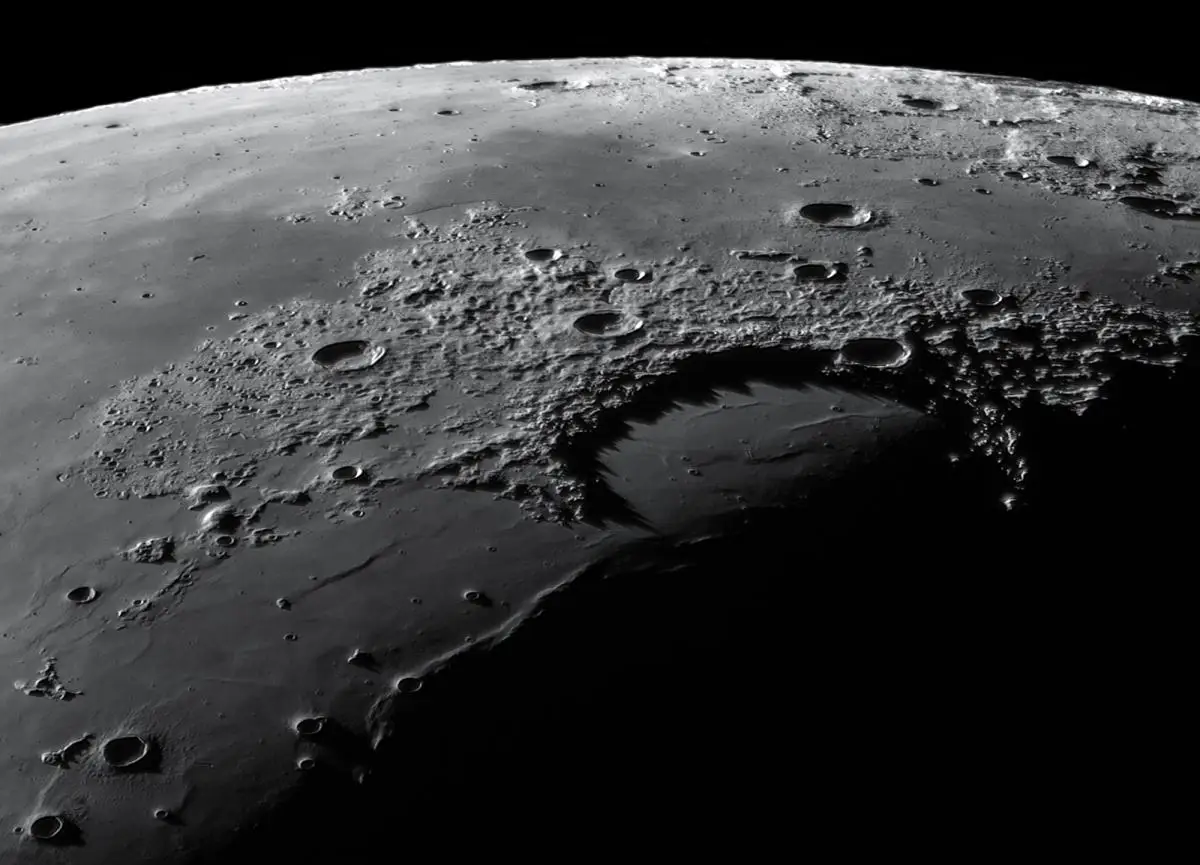 An image of the moon and its many craters