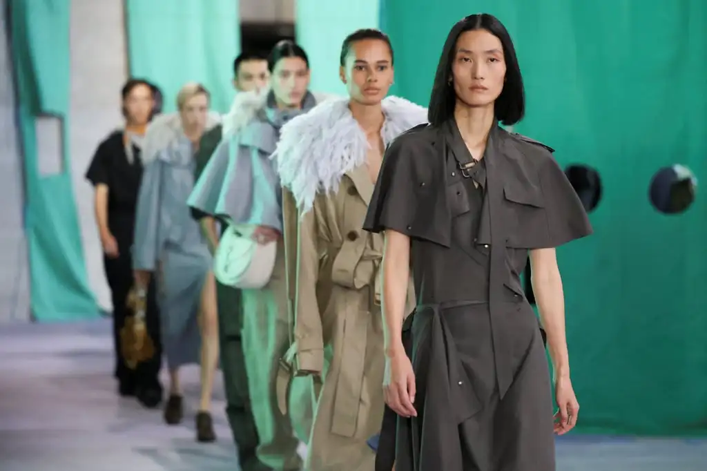 A trench-inspired dress at the Burberry spring/summer 2025 show. Photo: Reuters A trench-inspired dress at the Burberry spring/summer 2025 show. Photo: Reuters