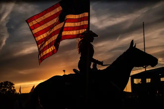 The cowboy's prayer is recited before the rodeo at the Tuscarawas County Fair.