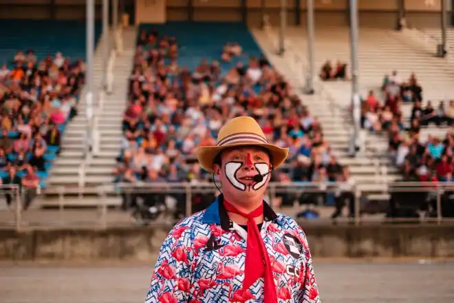 A rodeo clown at the Tuscarawas County Fair.