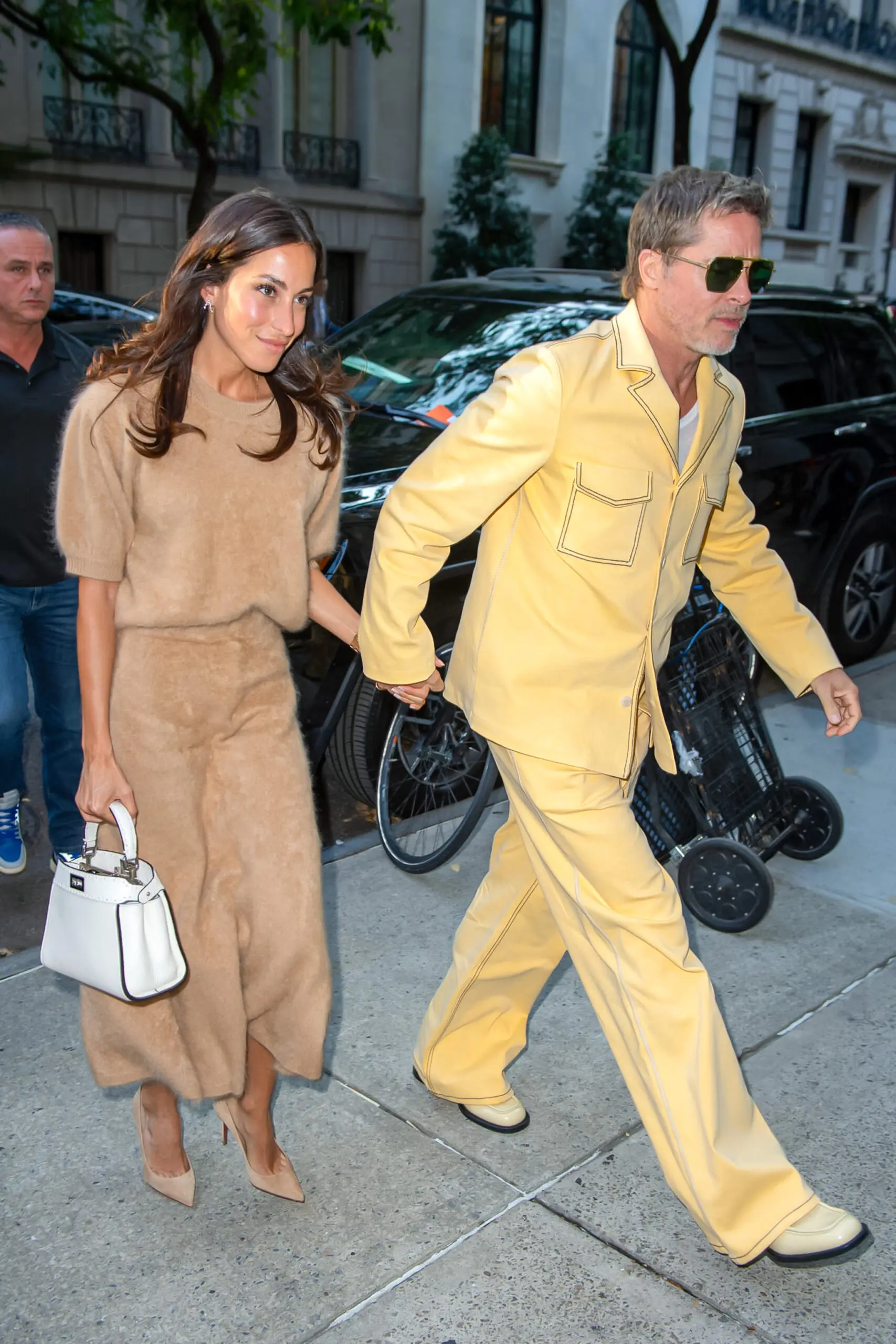 Ines de Ramon and Brad Pitt at New York Fashion Week