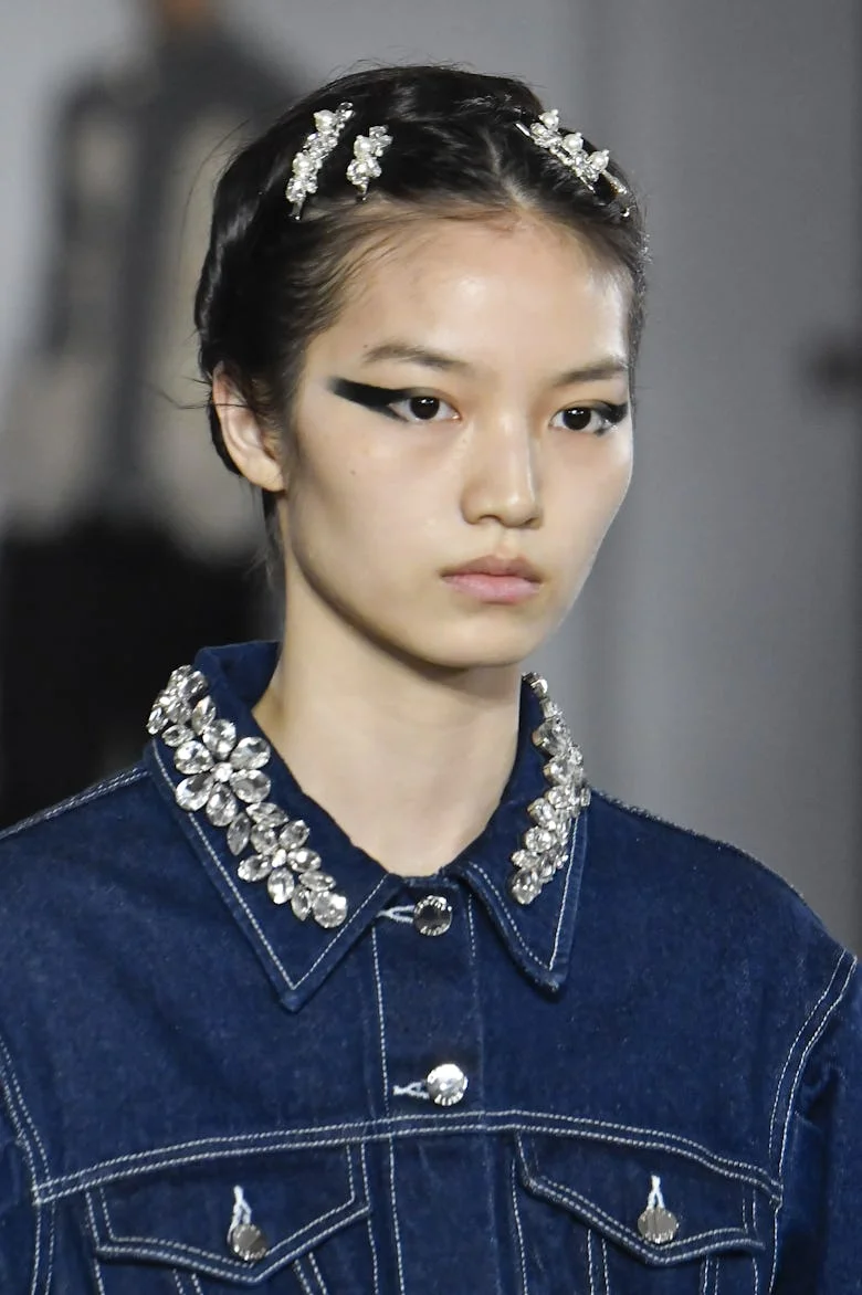 LONDON, ENGLAND - SEPTEMBER 15: A model walks the runway at the Simone Rocha fashion show during Lon...