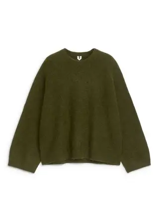 Alpaca-Wool Blend Jumper - Dark Green - Arket Gb