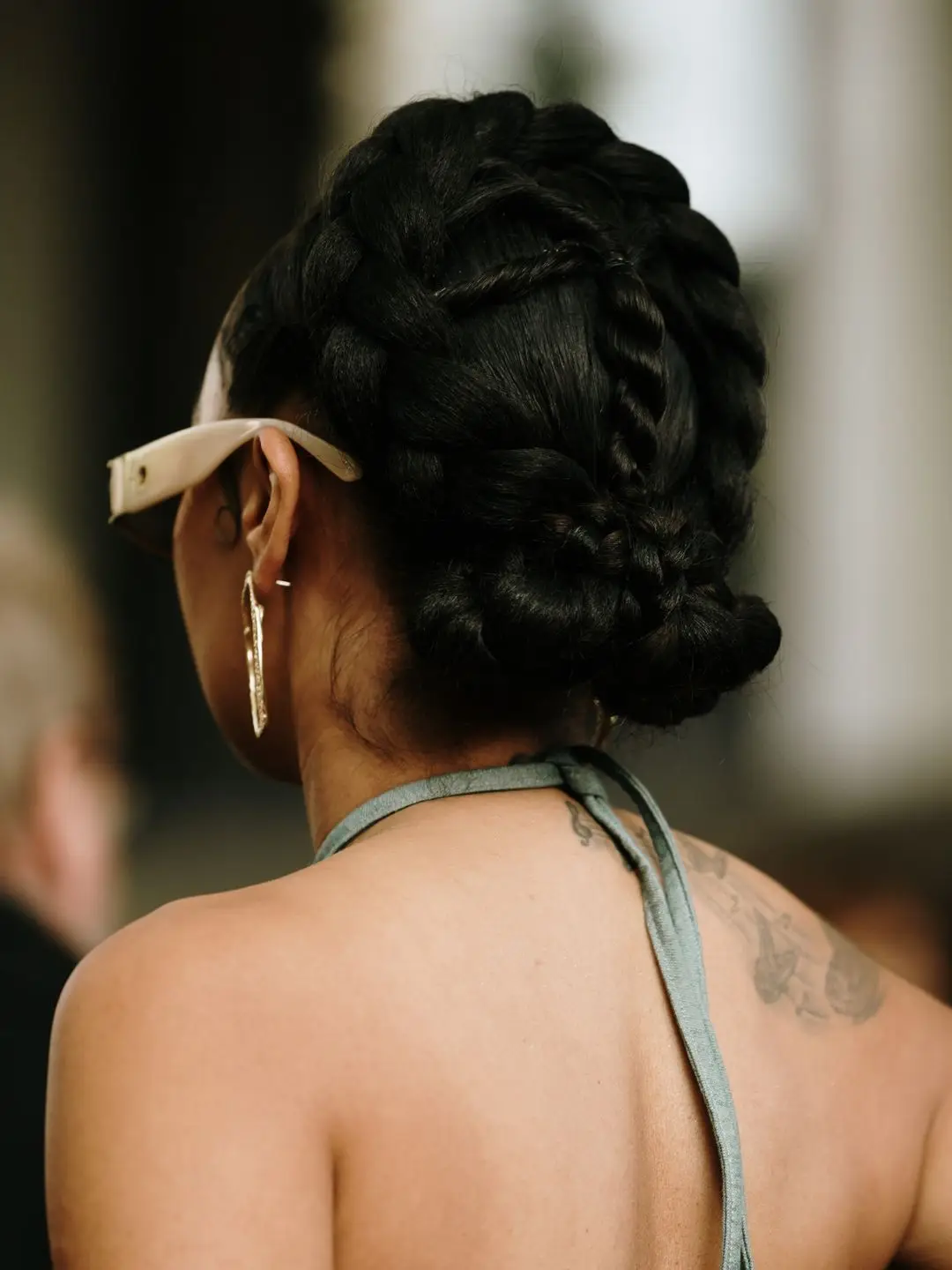 Twisted updo spotted at London Fashion Week 