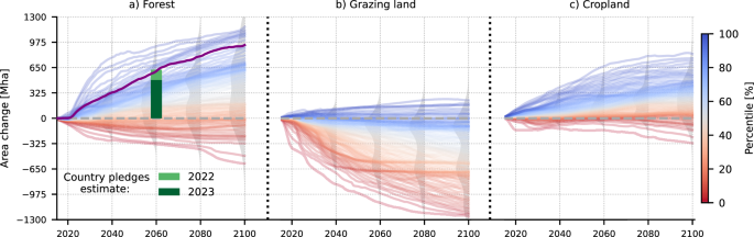 Temperature overshoot responses to ambitious forestation in an Earth System Model