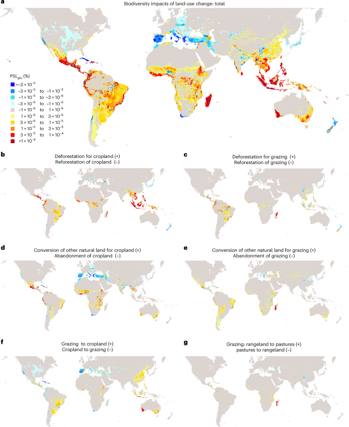 Biodiversity impacts of recent land-use change driven by increases in agri-food imports