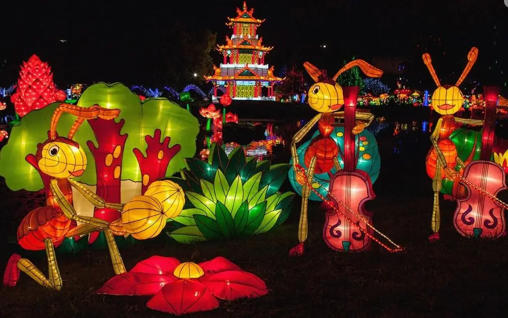 Giant whimsical ants light up the night at the Lantern Festival