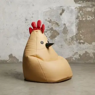 Bottega Veneta SS 2025 leather beanbag chair shaped like a chicken