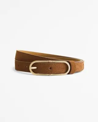 Suede Oval Buckle Belt