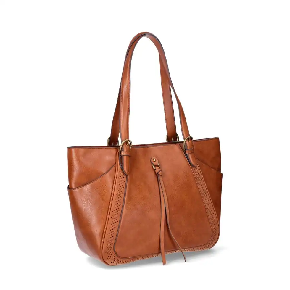 Caroline Handbag Tote, Cognac