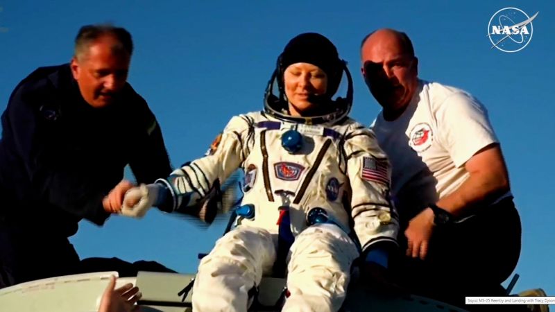 See the moment a NASA astronaut and two cosmonauts return safely to Earth