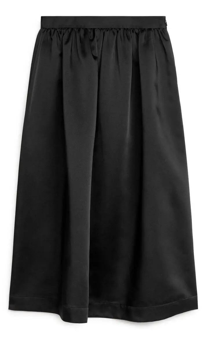 Black Maxi Taffeta Skirt, €89, Arket