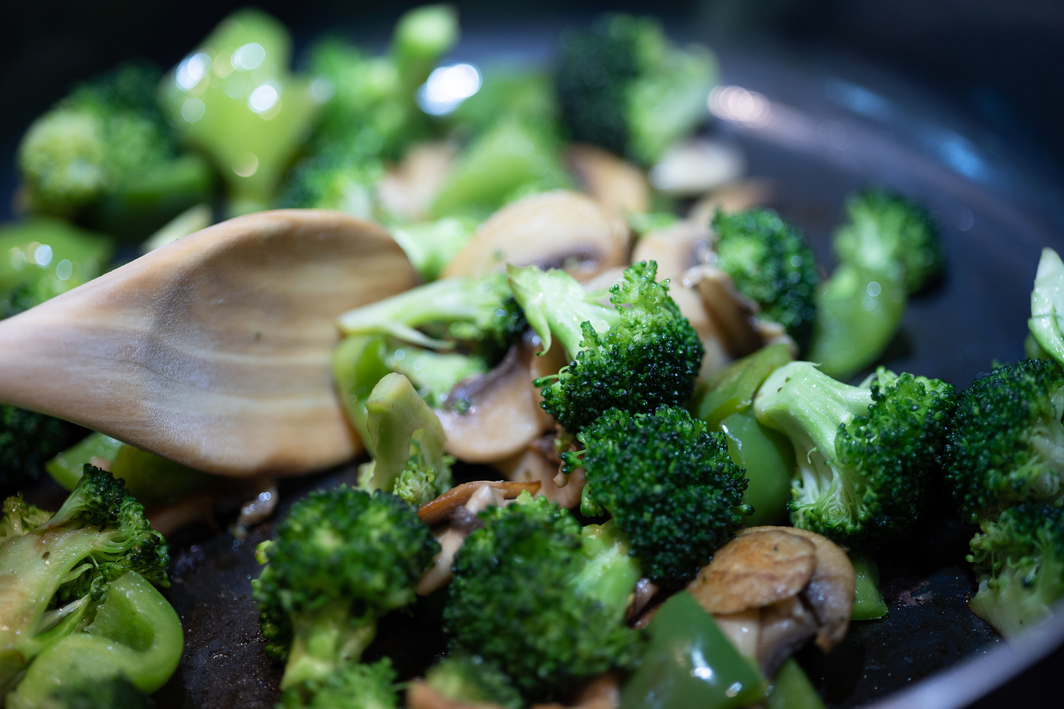 Broccoli, Mushroom and Red Pepper Stir Fry