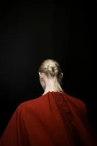 Hairstyle at the Ferragamo spring 2025 fashion show in Milan.